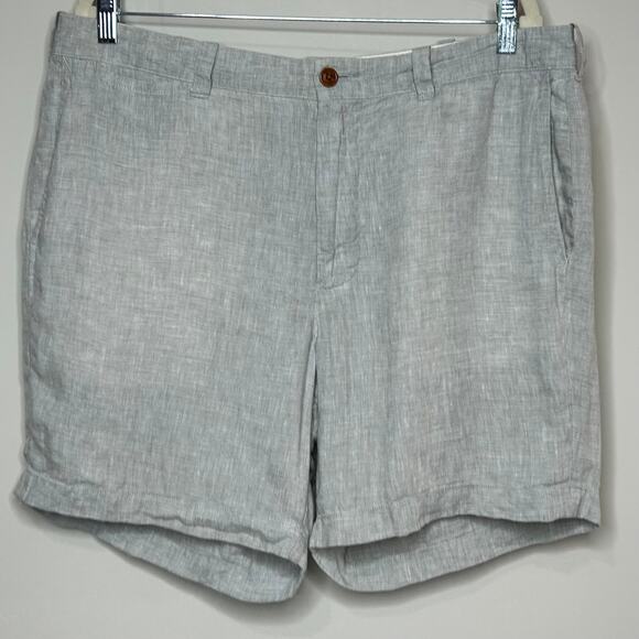 J.Crew Stanton Shorts 100% Irish Linen 36" Waist 7" Inseam Baird McNutt - Picture 1 of 10